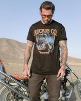Ruckus Co. Let the Good Times Roll Vintage Harley Motorcycle T-Shirt - Black