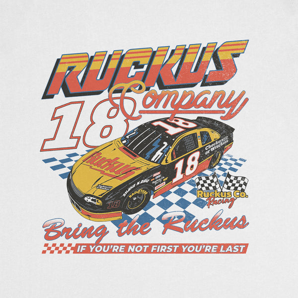 Ruckus Co. Ricky Bobby NASCAR Style Shirt White