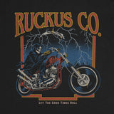 Ruckus Co. Let the Good Times Roll Vintage Harley Motorcycle T-Shirt - Black